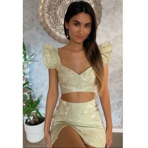 2 piece Jacquard Floral set